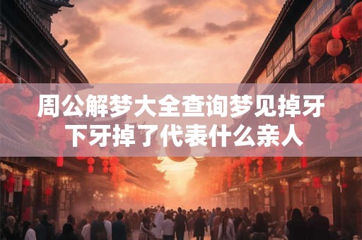 周公解梦大全查询梦见掉牙 下牙掉了代表什么亲人