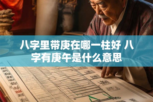 八字里带庚在哪一柱好 八字有庚午是什么意思