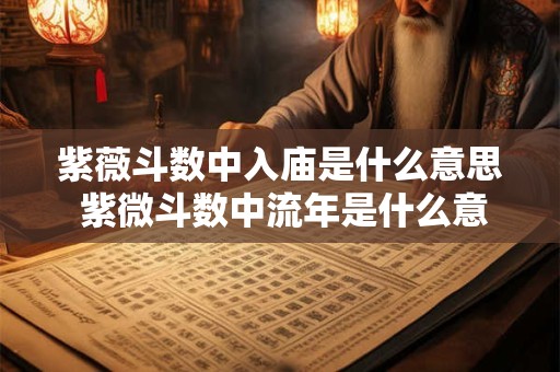 紫薇斗数中入庙是什么意思 紫微斗数中流年是什么意思