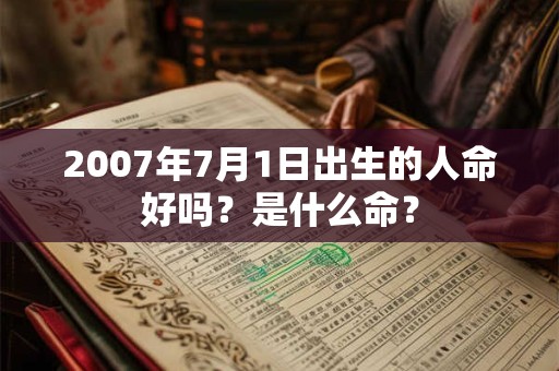 2007年7月1日出生的人命好吗？是什么命？