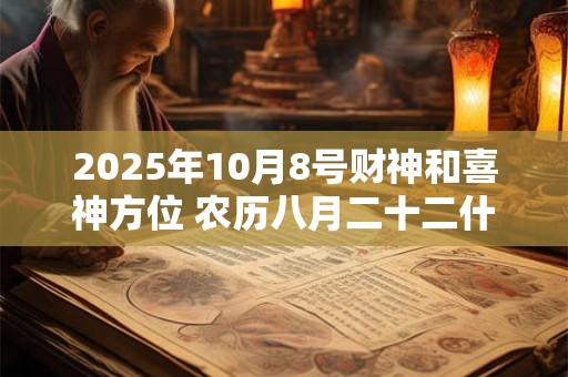 2025年10月8号财神和喜神方位 农历八月二十二什么时辰吉