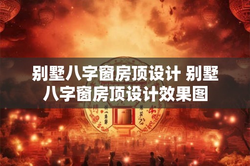 别墅八字窗房顶设计 别墅八字窗房顶设计效果图