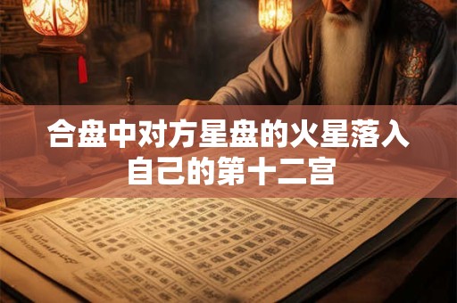 合盘中对方星盘的火星落入自己的第十二宫