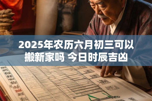 2025年农历六月初三可以搬新家吗 今日时辰吉凶