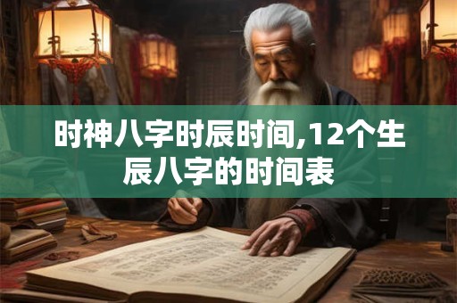 时神八字时辰时间,12个生辰八字的时间表 时神八字时辰时间,12个生辰八字的时间表