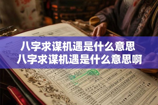 八字求谋机遇是什么意思 八字求谋机遇是什么意思啊