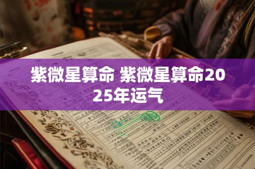 紫微星算命 紫微星算命2025年运气