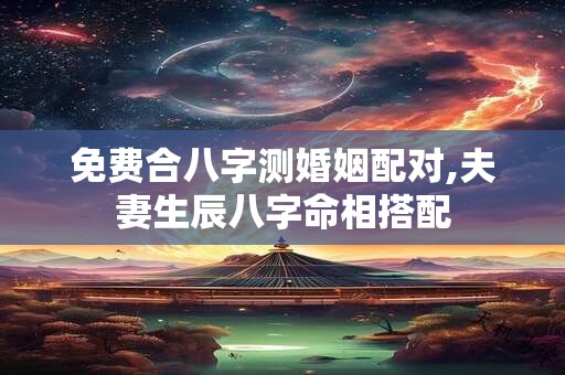 免费合八字测婚姻配对,夫妻生辰八字命相搭配