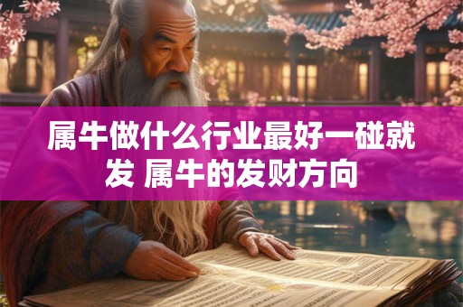 属牛做什么行业最好一碰就发 属牛的发财方向