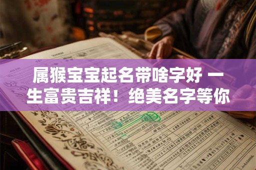 属猴宝宝起名带啥字好 一生富贵吉祥!绝美名字等你来取! 属猴宝宝起名带啥字好 一生富贵吉祥!绝美名字等你来取!