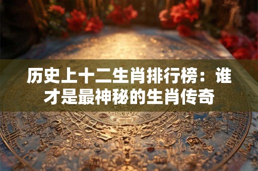历史上十二生肖排行榜:谁才是最神秘的生肖传奇 历史上十二生肖排行榜:谁才是最神秘的生肖传奇