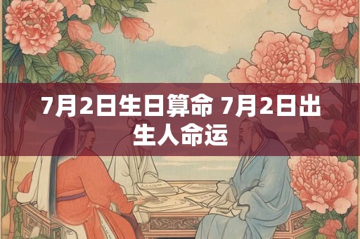 7月2日生日算命 7月2日出生人命运