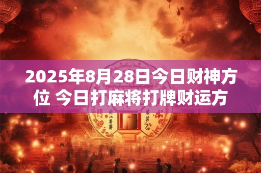 2025年8月28日今日财神方位 今日打麻将打牌财运方位！