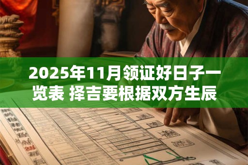 2025年11月领证好日子一览表 择吉要根据双方生辰八字