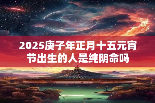 2025庚子年正月十五元宵节出生的人是纯阴命吗