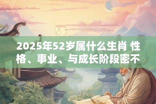 2025年52岁属什么生肖 性格、事业、与成长阶段密不可分