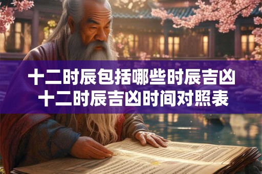 十二时辰包括哪些时辰吉凶 十二时辰吉凶时间对照表
