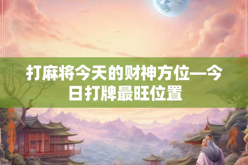 打麻将今天的财神方位—今日打牌最旺位置
