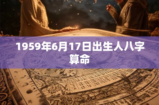 1959年6月17日出生人八字算命