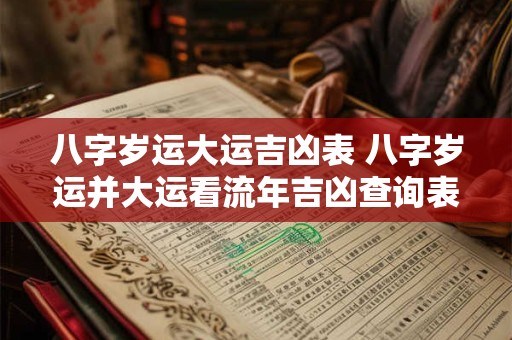 八字岁运大运吉凶表 八字岁运并大运看流年吉凶查询表