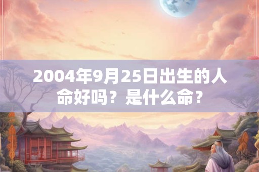 2004年9月25日出生的人命好吗？是什么命？