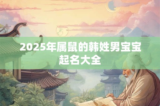 2025年属鼠的韩姓男宝宝起名大全