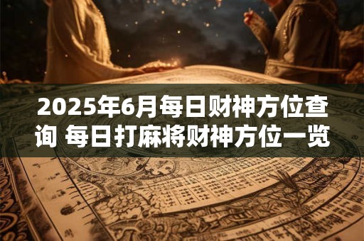 2025年6月每日财神方位查询 每日打麻将财神方位一览表 2025年6月每日财神方位查询 每日打麻将财神方位一览表