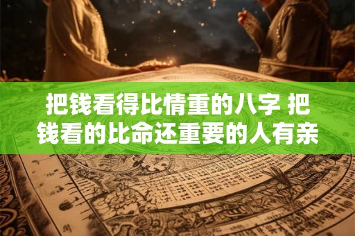 把钱看得比情重的八字 把钱看的比命还重要的人有亲情吗