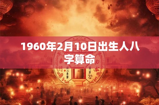 1960年2月10日出生人八字算命