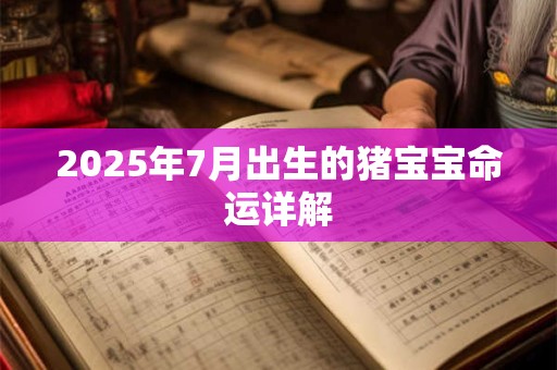 2025年7月出生的猪宝宝命运详解