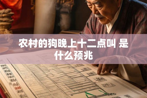 农村的狗晚上十二点叫 是什么预兆 农村的狗晚上十二点叫 是什么预兆