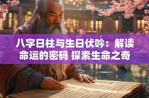 八字日柱与生日伏吟:解读命运的密码 探索生命之奇 八字日柱与生日伏吟:解读命运的密码 探索生命之奇