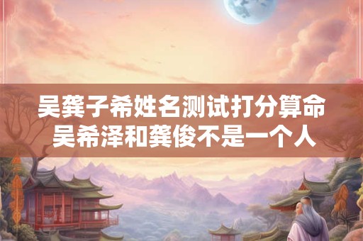 吴龚子希姓名测试打分算命 吴希泽和龚俊不是一个人吗
