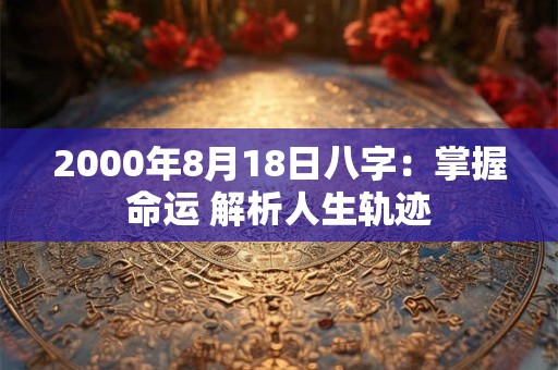 2000年8月18日八字：掌握命运 解析人生轨迹