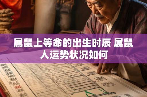 属鼠上等命的出生时辰 属鼠人运势状况如何