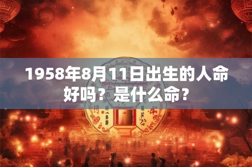 1958年8月11日出生的人命好吗？是什么命？