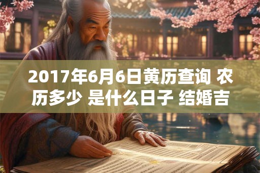 2017年6月6日黄历查询 农历多少 是什么日子 结婚吉时