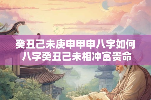 癸丑己未庚申甲申八字如何 八字癸丑己未相冲富贵命
