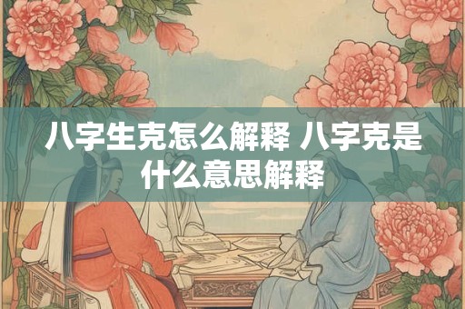 八字生克怎么解释 八字克是什么意思解释