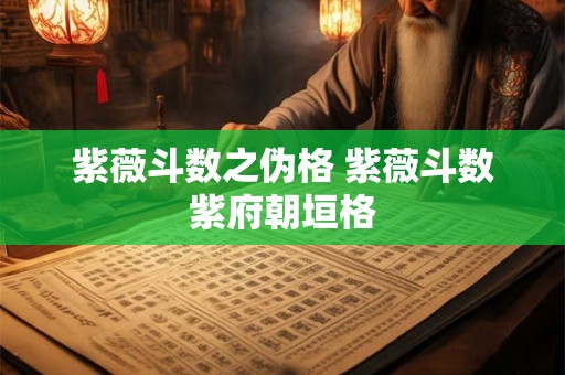 紫薇斗数之伪格 紫薇斗数紫府朝垣格