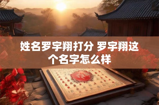 姓名罗宇翔打分 罗宇翔这个名字怎么样