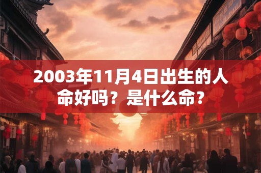 2003年11月4日出生的人命好吗？是什么命？
