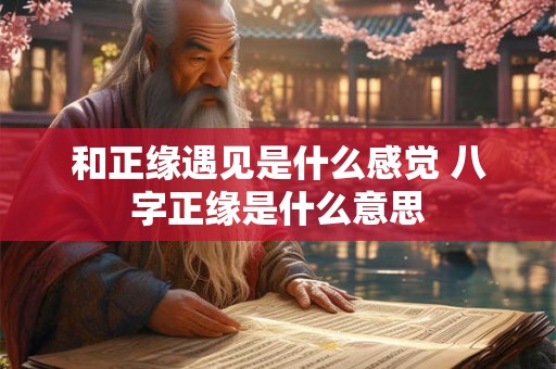 和正缘遇见是什么感觉 八字正缘是什么意思