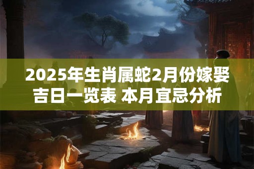 2025年生肖属蛇2月份嫁娶吉日一览表 本月宜忌分析