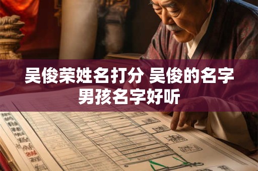 吴俊荣姓名打分 吴俊的名字男孩名字好听