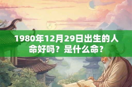 1980年12月29日出生的人命好吗？是什么命？