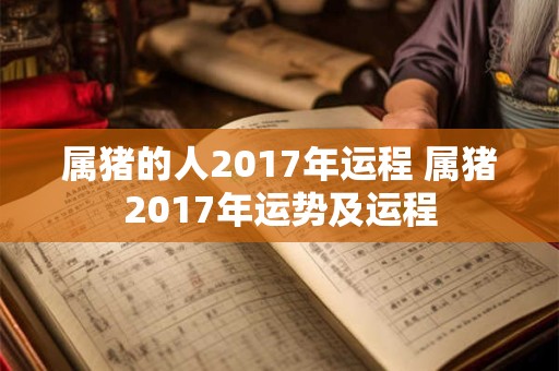 属猪的人2017年运程 属猪2017年运势及运程