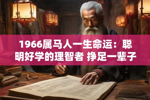 1966属马人一生命运：聪明好学的理智者 挣足一辈子的钱