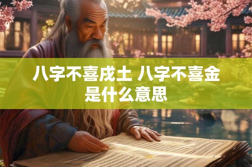 八字不喜戌土 八字不喜金是什么意思