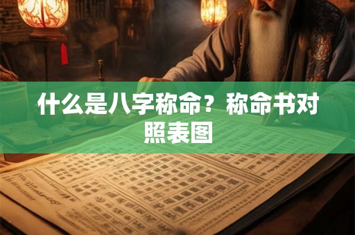 什么是八字称命？称命书对照表图